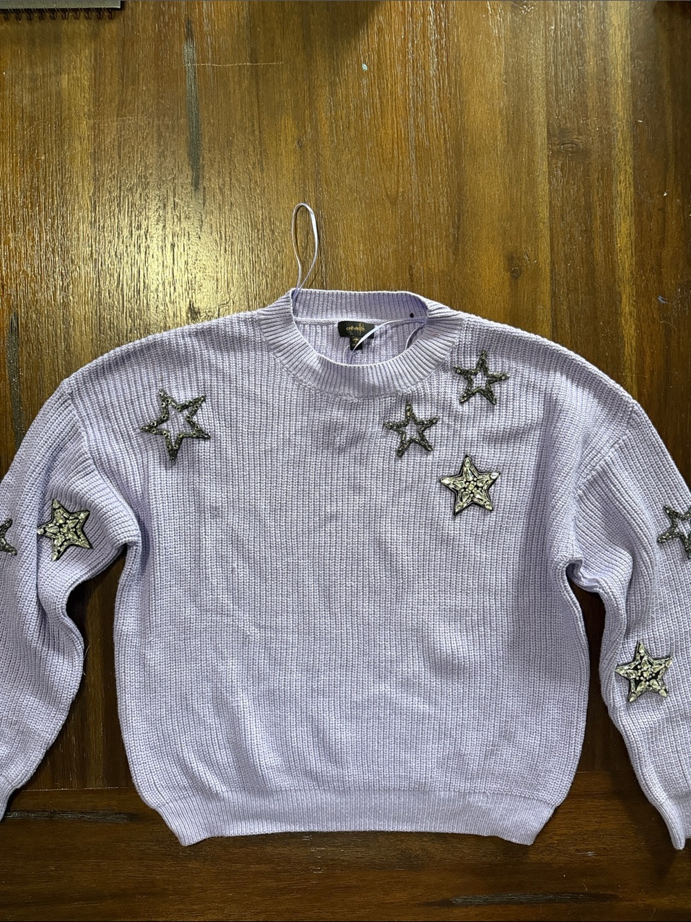 Lavender Star Embellished Sweater